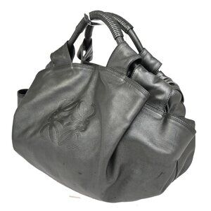 LOEWE ANAGRAM Logo Aire Handbag Nappa Leather Gray SHW Spain 85CA575